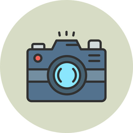 Camera Line Filled Circleのイラスト素材