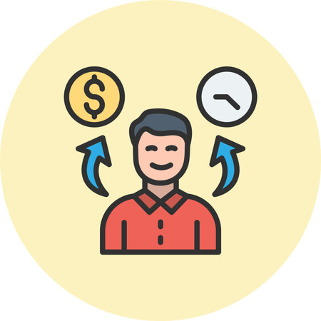 Industrialist Line Filled Circleのイラスト素材