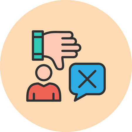 Negative vote Line Filled Circleのイラスト素材