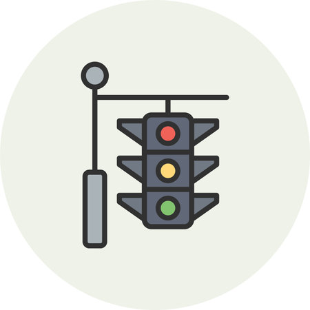 Traffic Light Line Filled Circleのイラスト素材