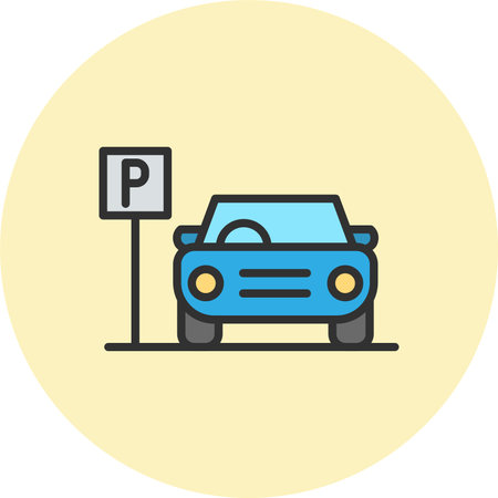 Parking free Line Filled Circleのイラスト素材