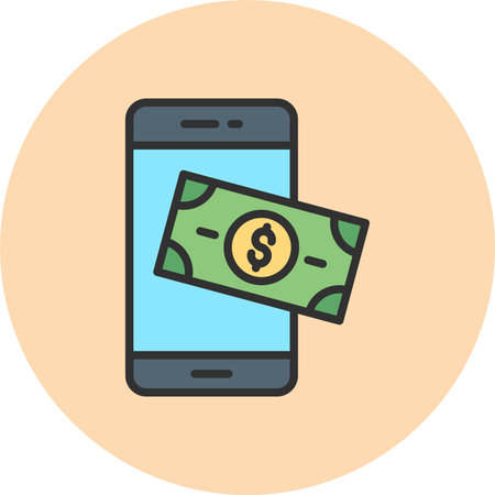 Payment Line Filled Circleのイラスト素材