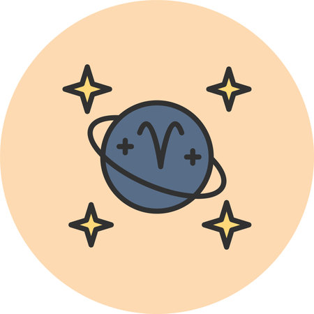 Aries Line Filled Circle