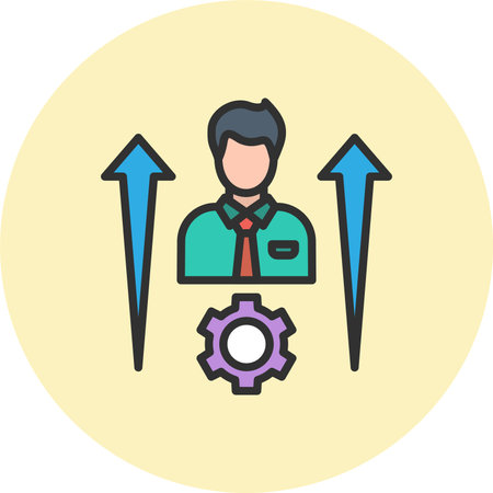 Personal Development Line Filled Circleのイラスト素材