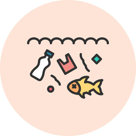 Ocean Line Filled Circleのイラスト素材