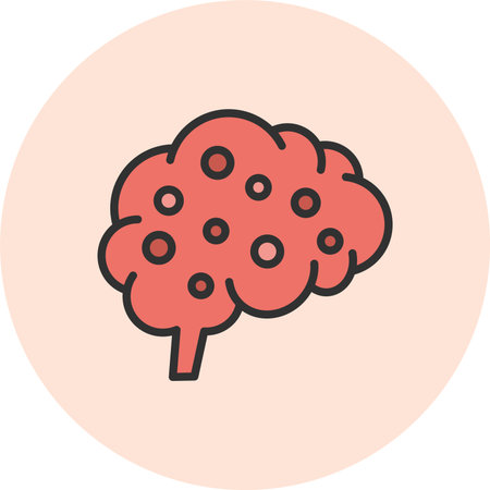Brain Points Line Filled Circle
