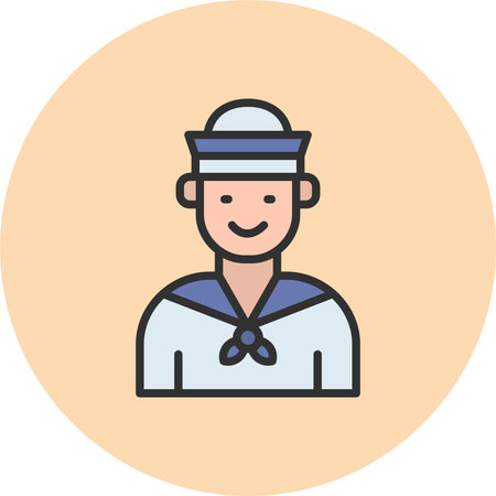 Sailor Line Filled Circleのイラスト素材