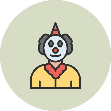 Clown Line Filled Circleのイラスト素材