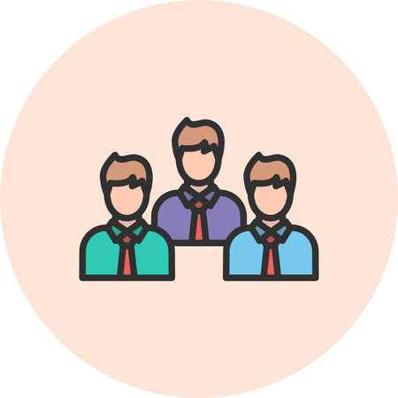 Team Line Filled Circleのイラスト素材