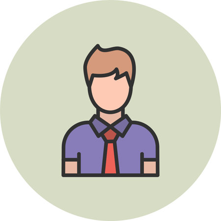 Man Line Filled Circleのイラスト素材