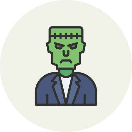 Frankenstein Line Filled Circleのイラスト素材
