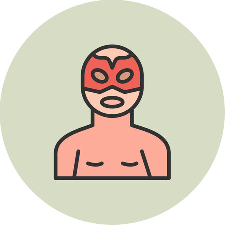 Wrestler Line Filled Circleのイラスト素材