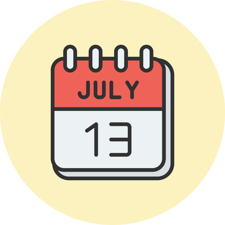 13  July Line Filled Circleのイラスト素材