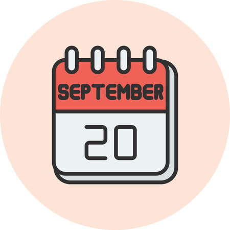 20  September Line Filled Circleのイラスト素材