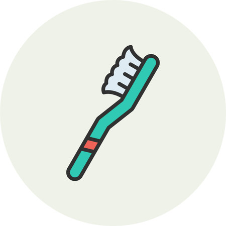 Toothbrush Line Filled Circleのイラスト素材
