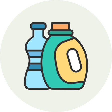 Bottles Line Filled Circleのイラスト素材