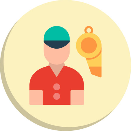 Coach  Flat Circle Icon Designのイラスト素材