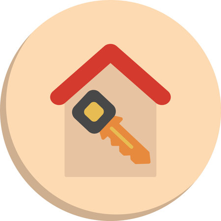 Key  Flat Circle Icon Designのイラスト素材