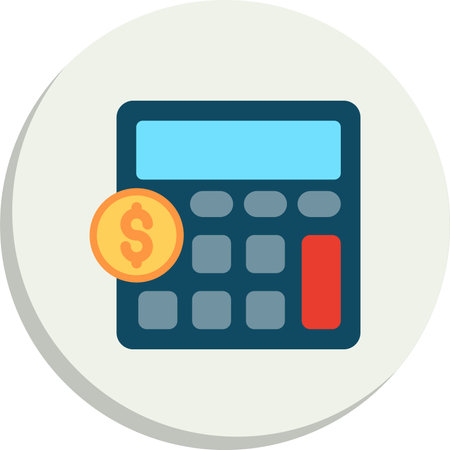 Calculator  Flat Circle Icon Designのイラスト素材