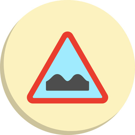 Uneven Road  Flat Circle Icon Designのイラスト素材