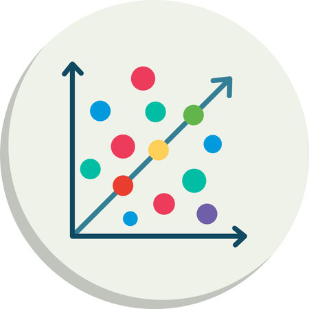 Scatter Graph  Flat Circle Icon Designのイラスト素材