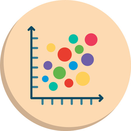 Bubble Graph  Flat Circle Icon Designのイラスト素材