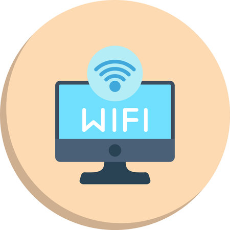 Wifi   Flat Circle Icon Designのイラスト素材
