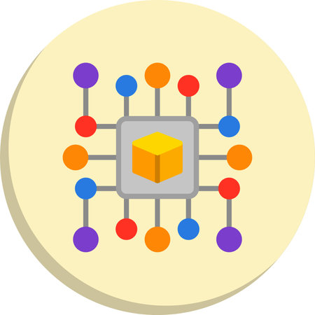 Cube  Flat Circle Icon Designのイラスト素材