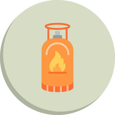 Gas Cylinder  Flat Circle Icon Designのイラスト素材