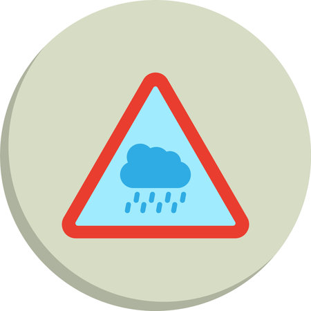 Rain  Flat Circle Icon Designのイラスト素材