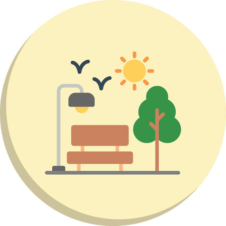 Park  Flat Circle Icon Designのイラスト素材