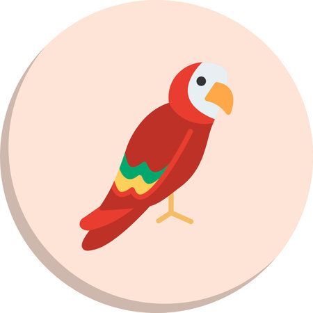 Parrot  Flat Circle Icon Designのイラスト素材