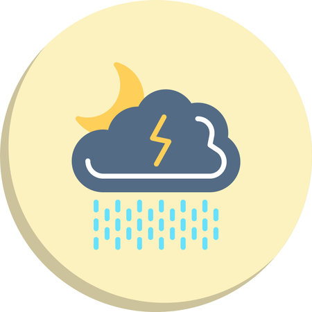 Downpour  Flat Circle Icon Designのイラスト素材