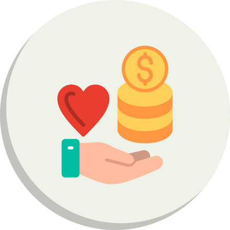 Give Money  Flat Circle Icon Designのイラスト素材