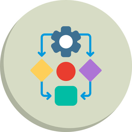 Predictive modeling  Flat Circle Icon Designのイラスト素材