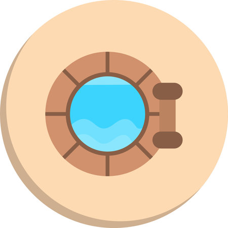 Porthole Flat Circle Icon Designのイラスト素材