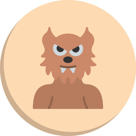 Werewolf  Flat Circle Icon Designのイラスト素材