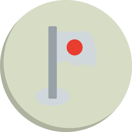 Japan Flag  Flat Circle Icon Designのイラスト素材