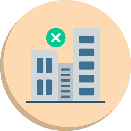 Building  Flat Circle Icon Designのイラスト素材