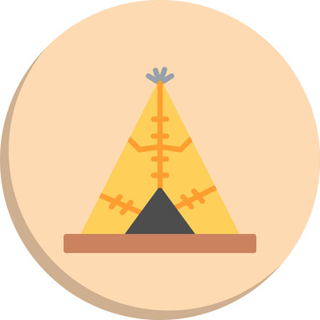 Tent  Flat Circle Icon Designのイラスト素材