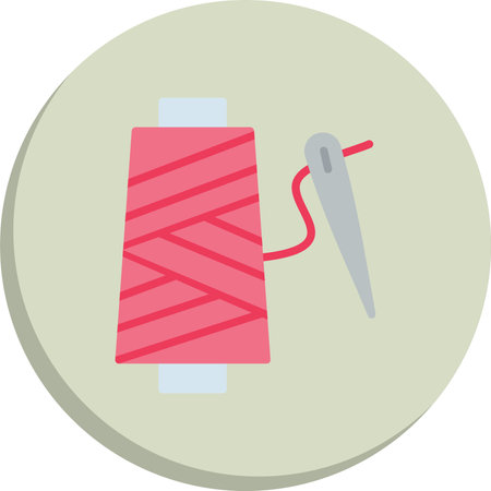 Spool  Flat Circle Icon Designのイラスト素材