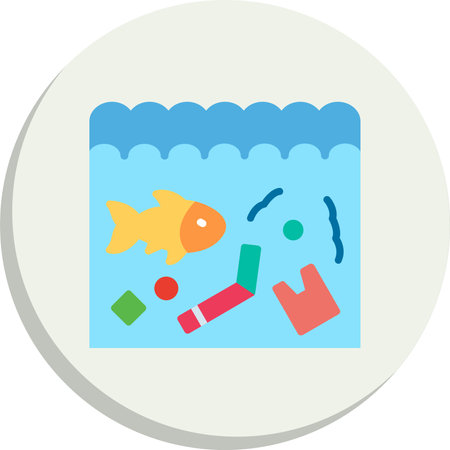 Pollution  Flat Circle Icon Designのイラスト素材