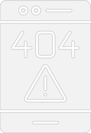 404 Error Glyph Grey Icon Design