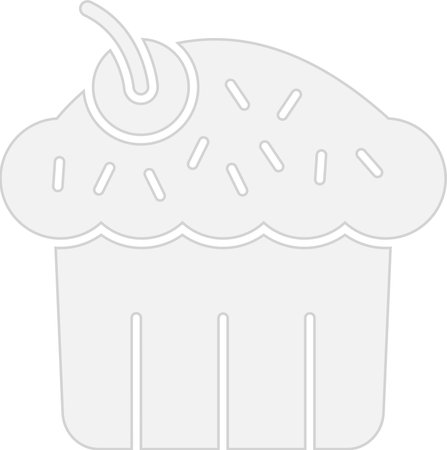 Cupcake Glyph Grey Icon Design