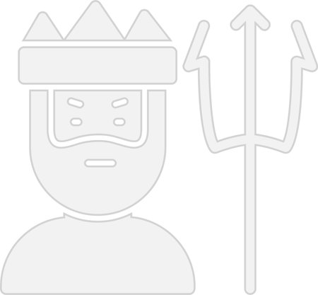 Poseidon Glyph Grey Icon Design