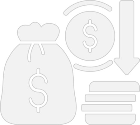 Money Loss Glyph Grey Icon Designのイラスト素材