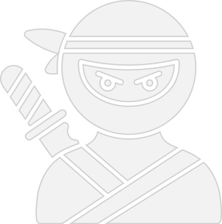 Ninja Glyph Grey Icon Designのイラスト素材