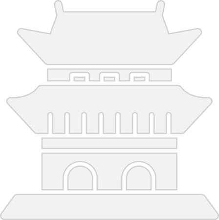 Ming Tomb Glyph Grey Icon Designのイラスト素材