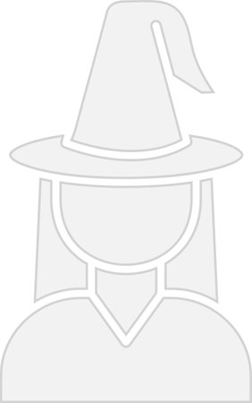Witch Glyph Grey Icon Designのイラスト素材