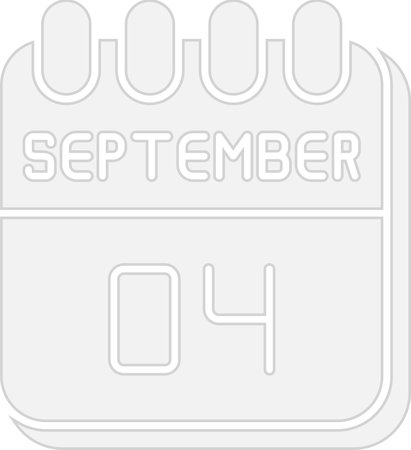 4  September Flat Circle Icon Designのイラスト素材